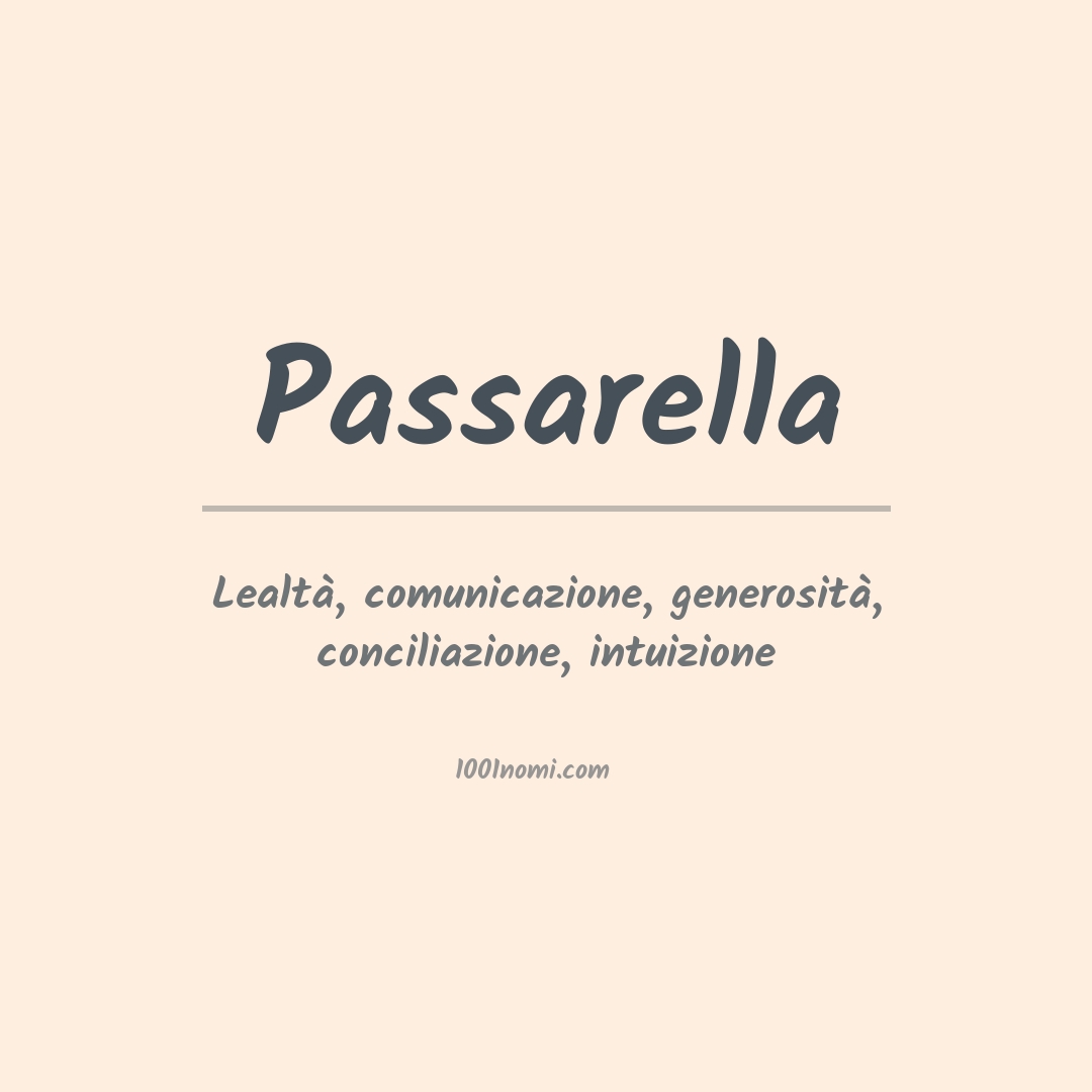 Significato del nome Passarella