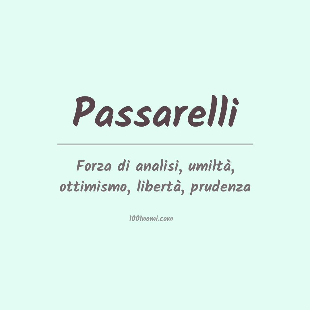 Significato del nome Passarelli