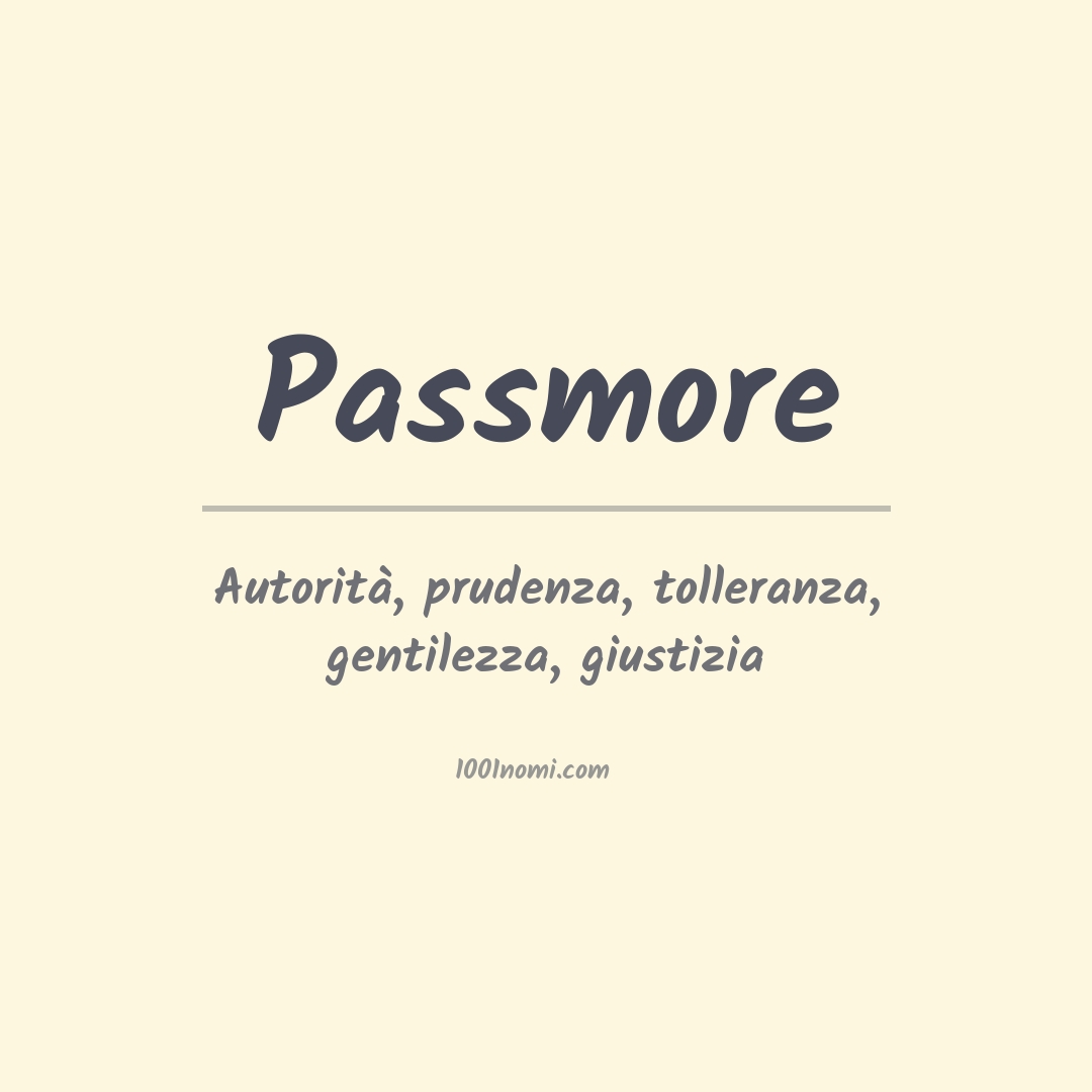 Significato del nome Passmore