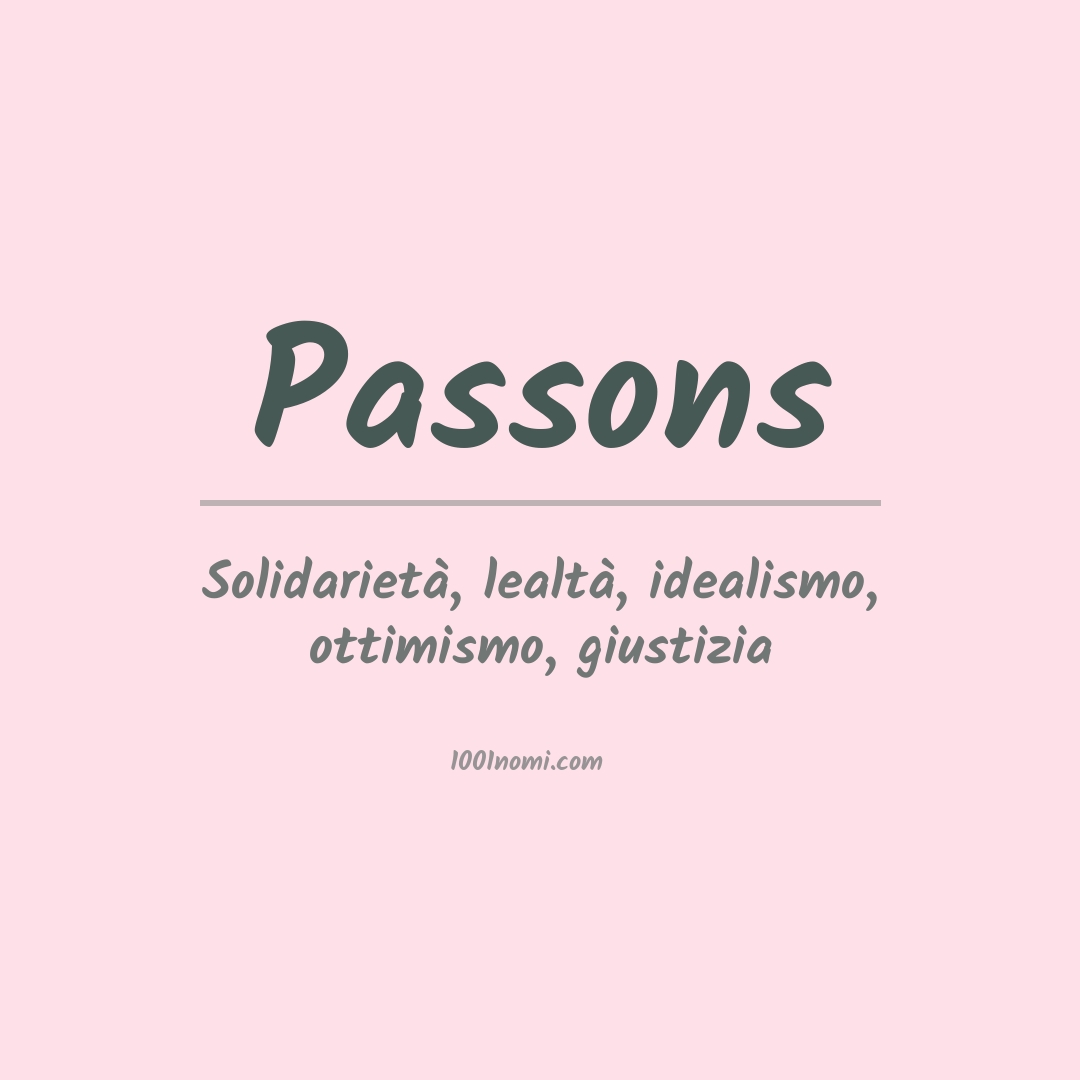 Significato del nome Passons