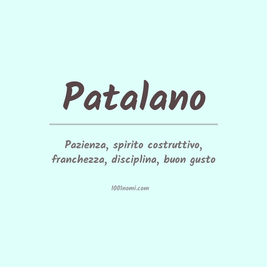 Significato del nome Patalano