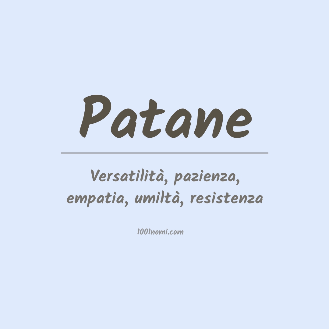 Significato del nome Patane