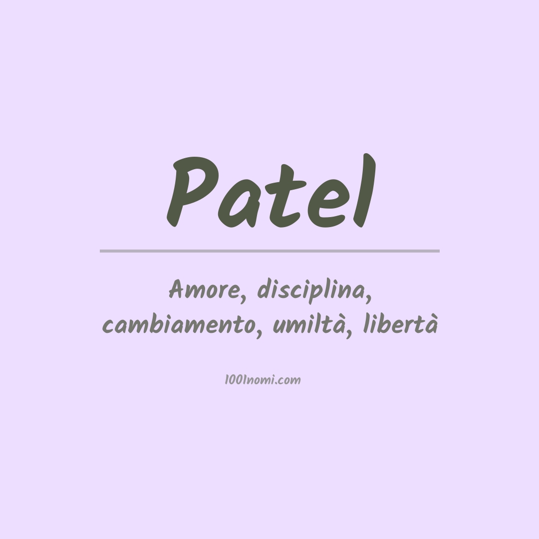 Significato del nome Patel