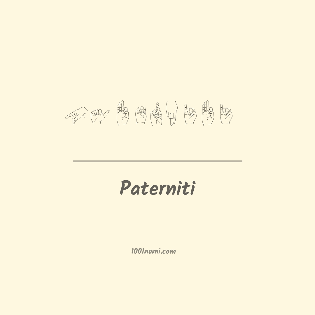 Paterniti nella lingua dei segni Paterniti nella lingua dei segni