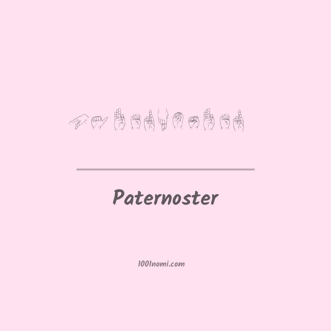 Paternoster nella lingua dei segni Paternoster nella lingua dei segni