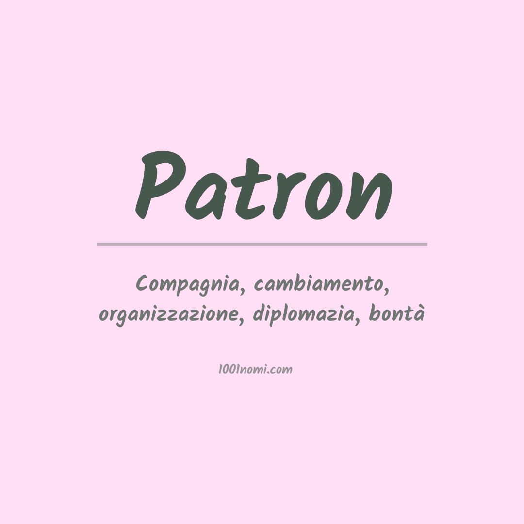 Significato del nome Patron