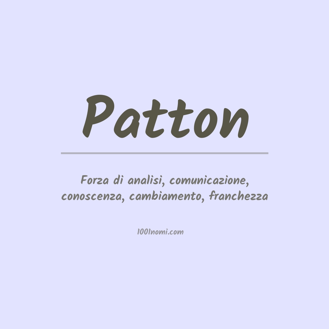 Significato del nome Patton