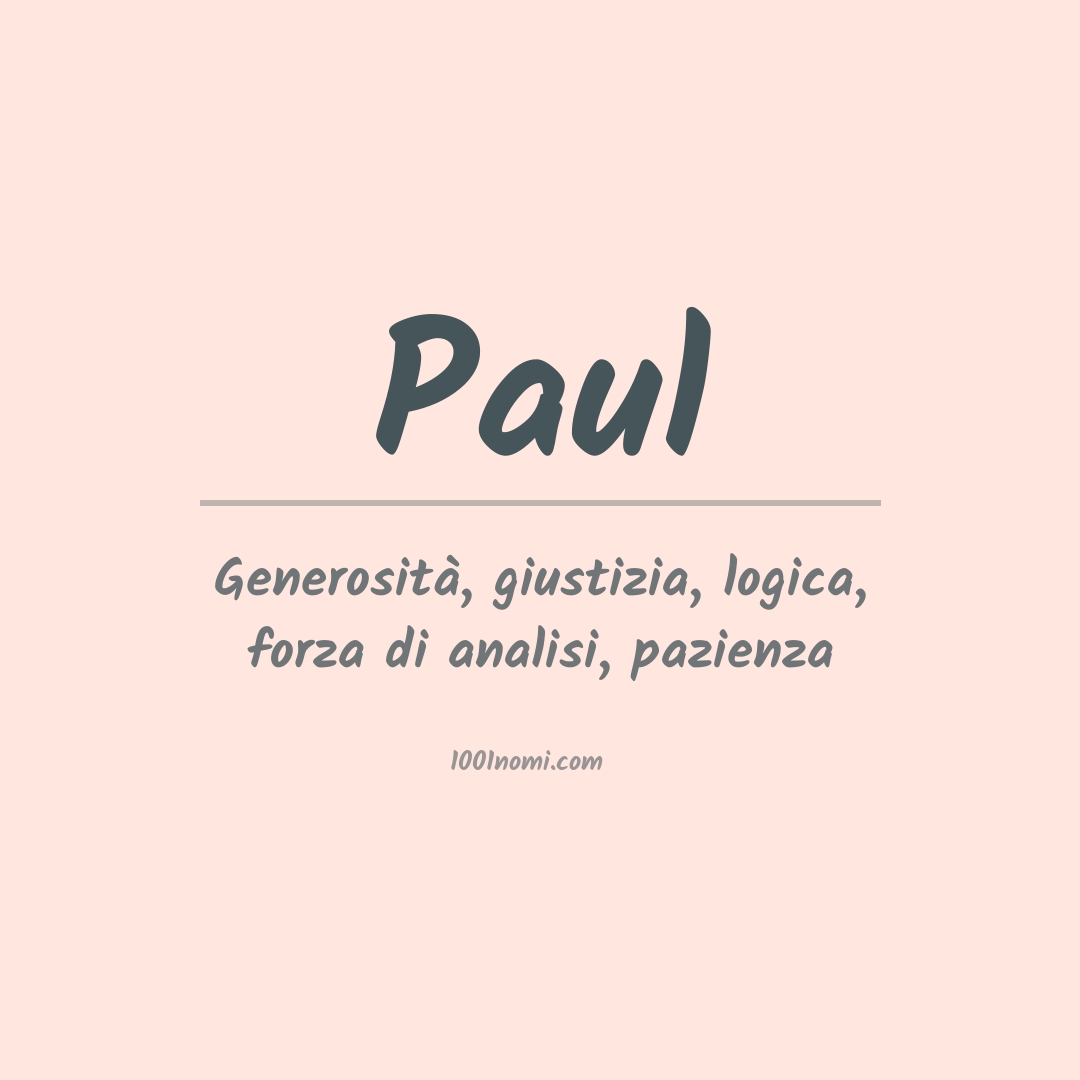 Significato del nome Paul