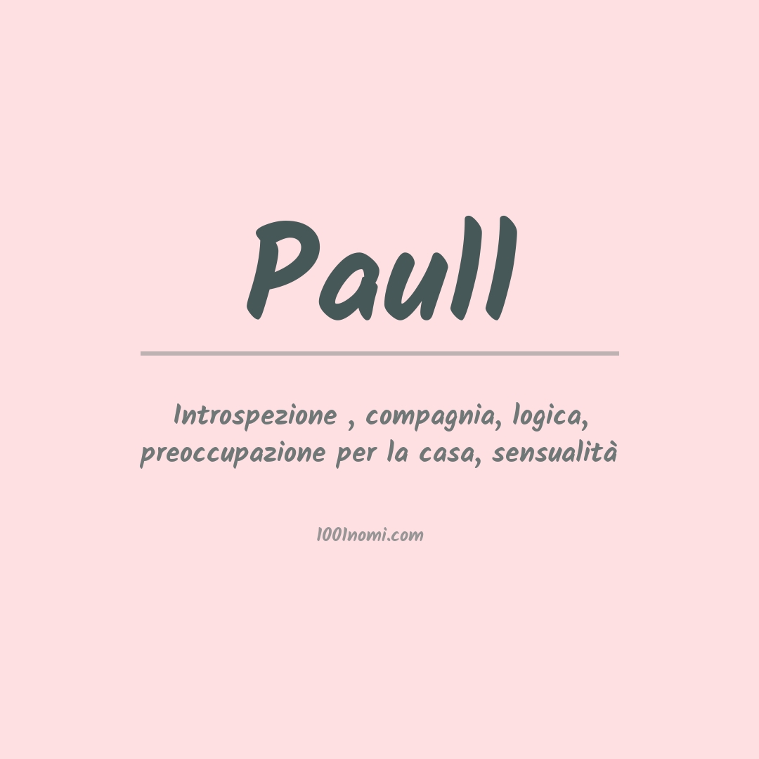 Significato del nome Paull