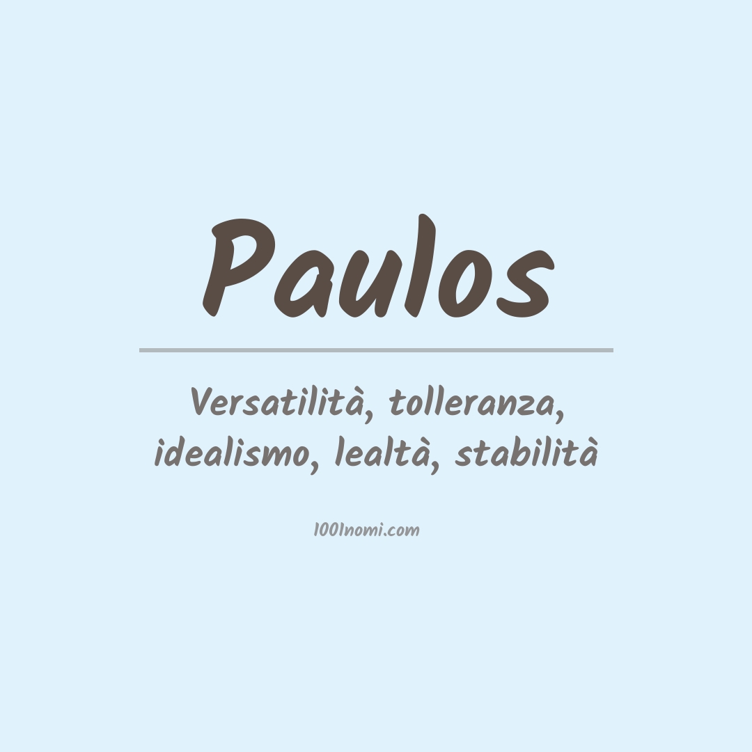 Significato del nome Paulos