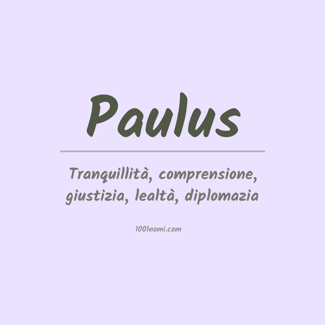 Significato del nome Paulus