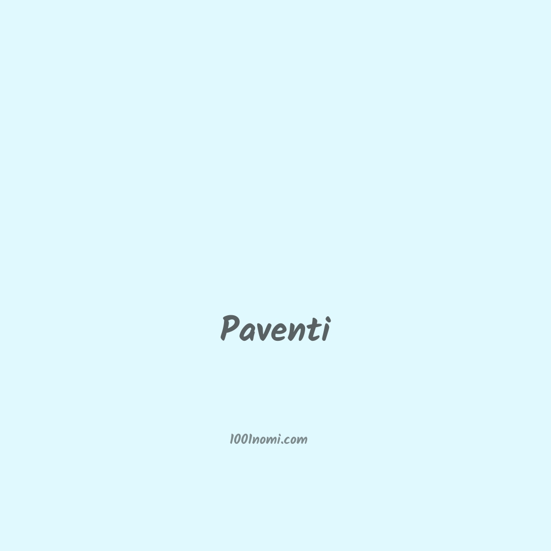 Paventi in cinese