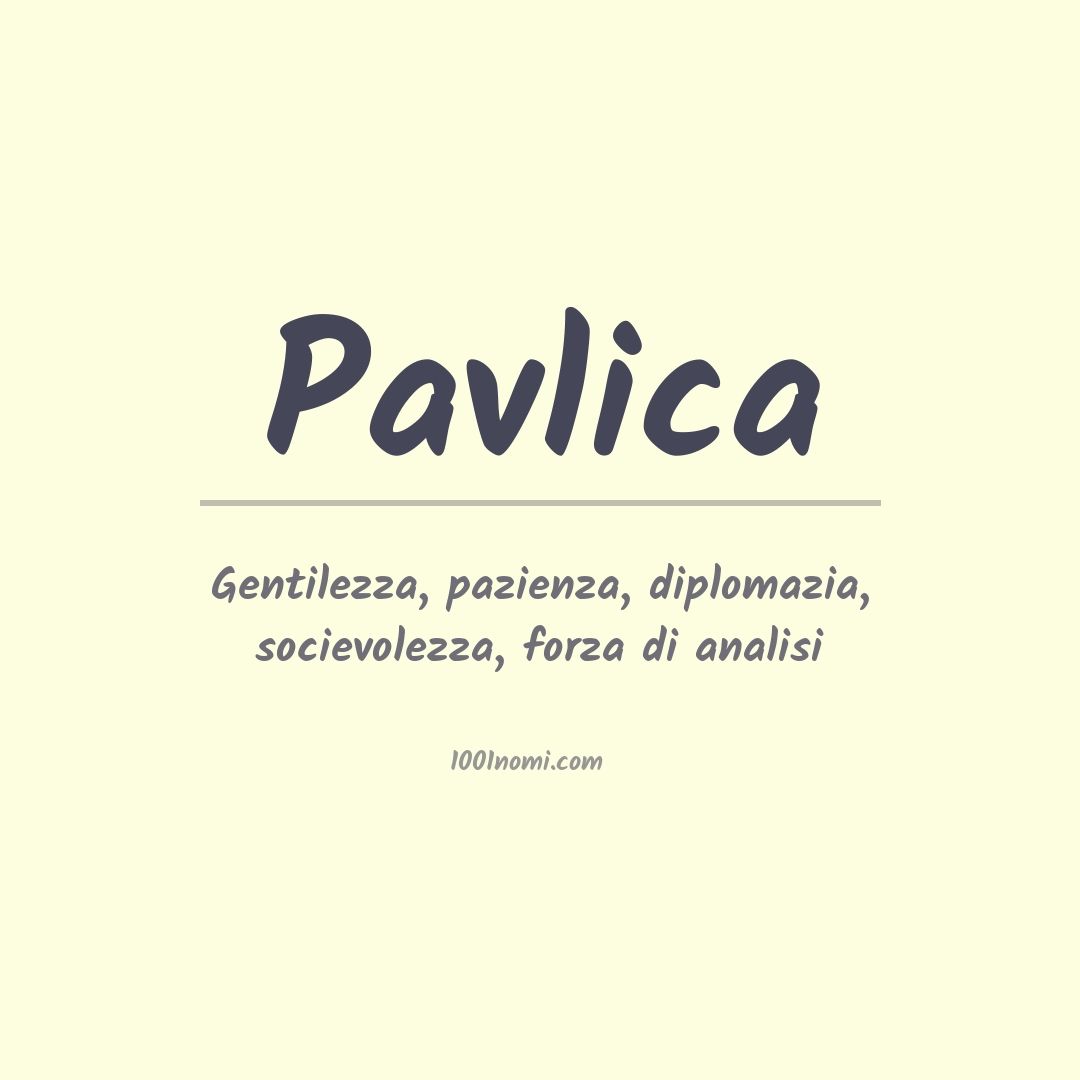 Significato del nome Pavlica