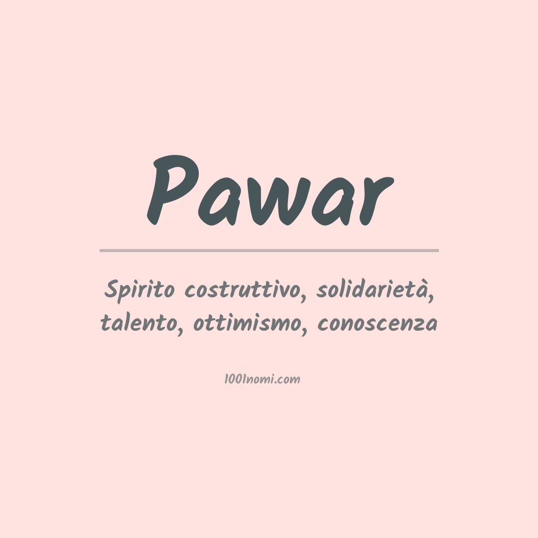 Significato del nome Pawar