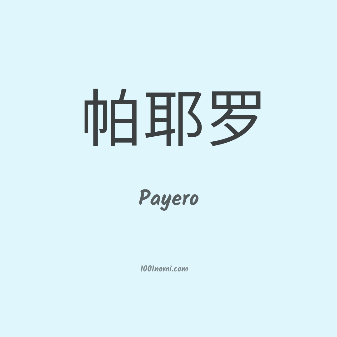 Payero in cinese
