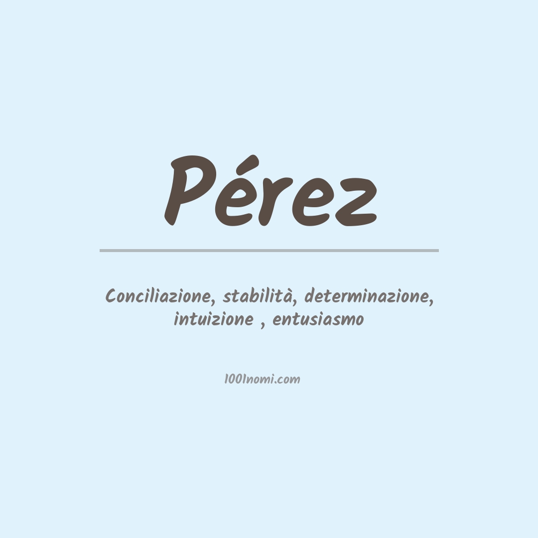 Significato del nome Pérez