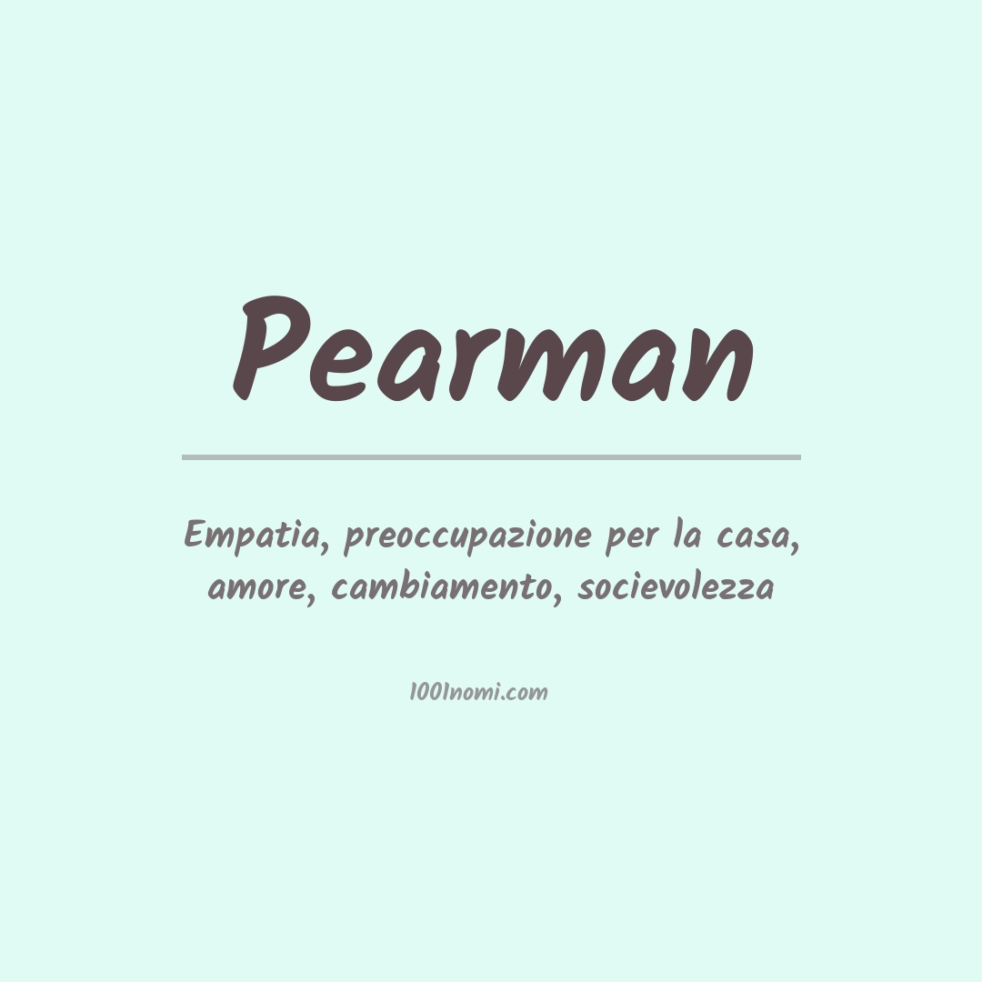 Significato del nome Pearman