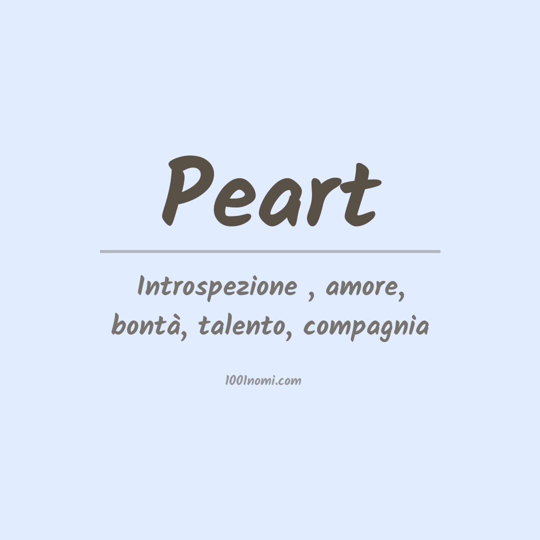 Significato del nome Peart Significato del nome Peart