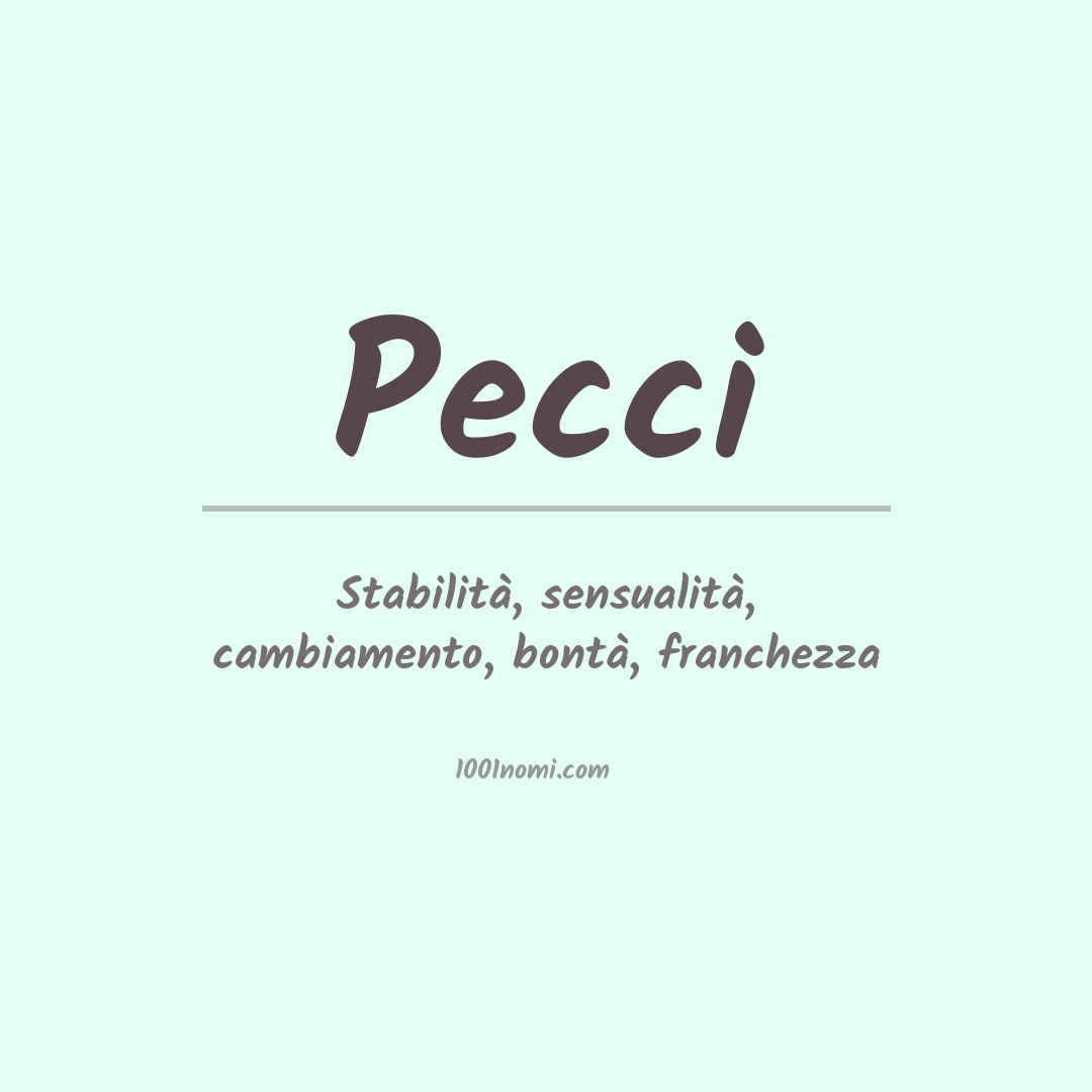 Significato del nome Pecci