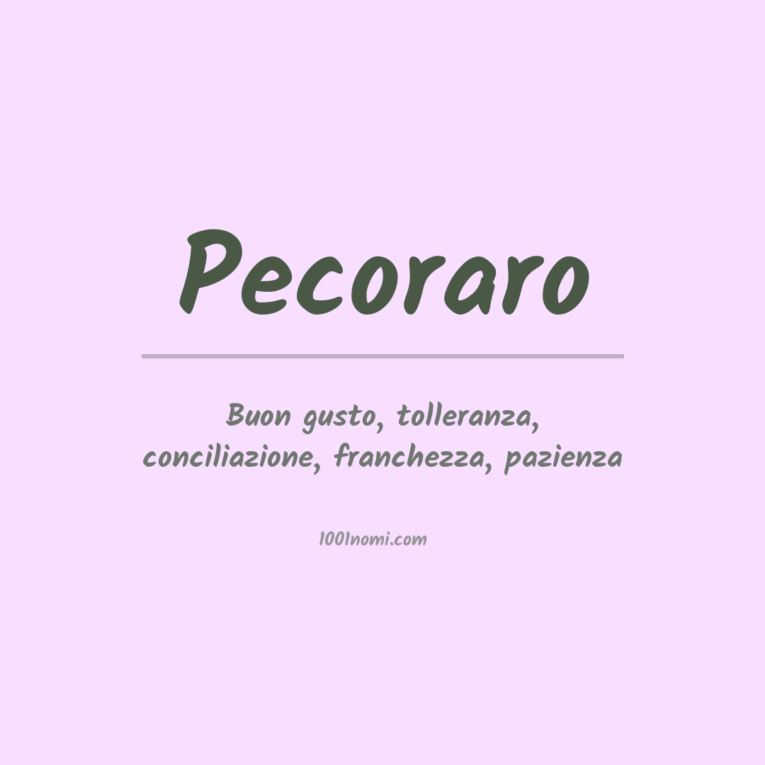 Significato del nome Pecoraro