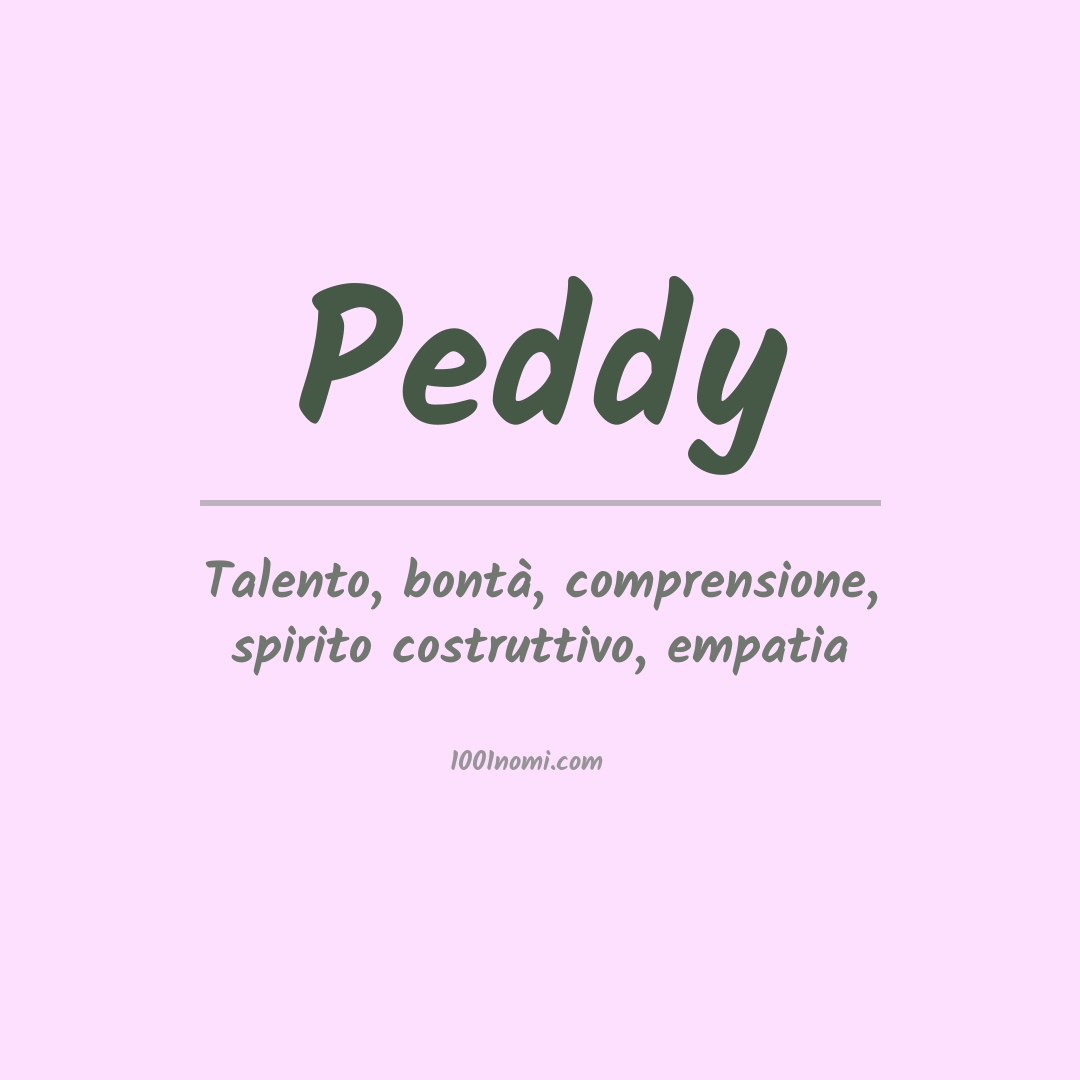 Significato del nome Peddy