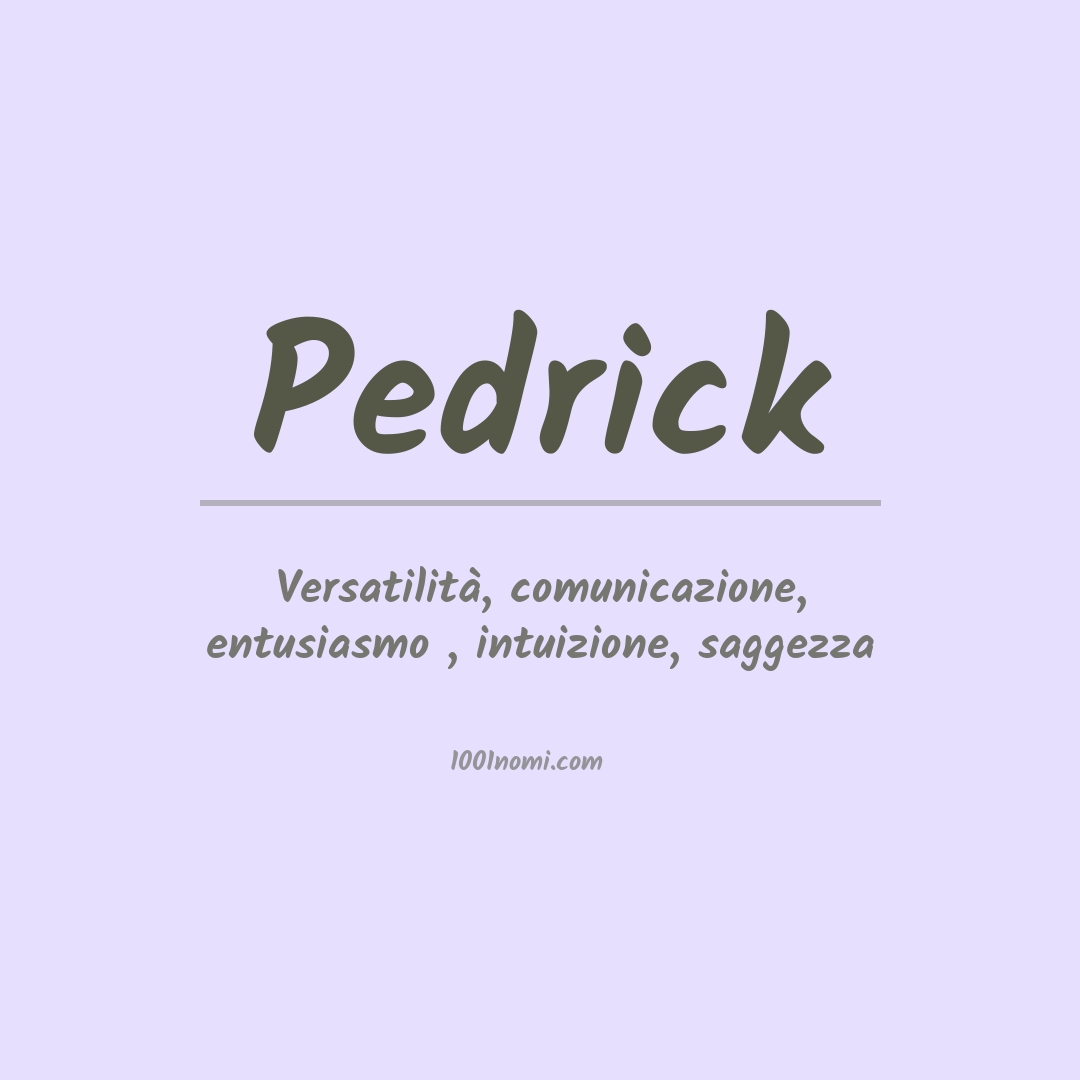 Significato del nome Pedrick