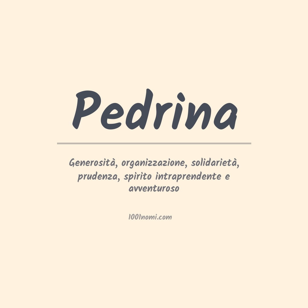 Significato del nome Pedrina