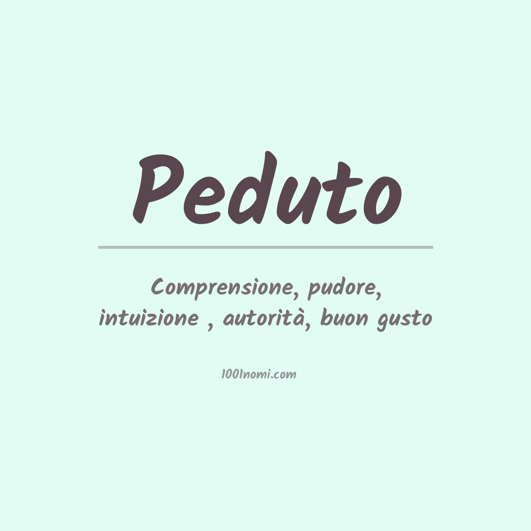 Significato del nome Peduto