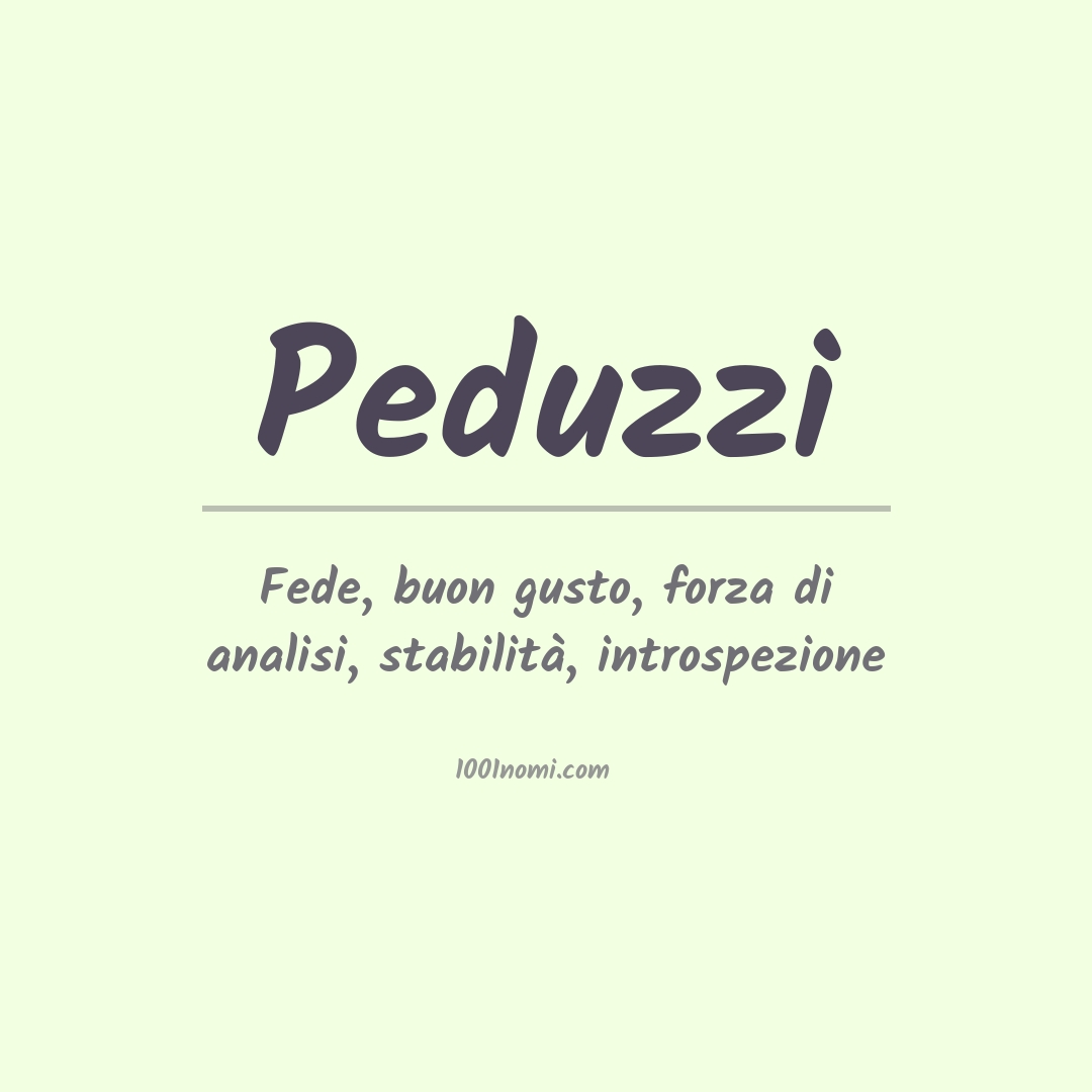 Significato del nome Peduzzi