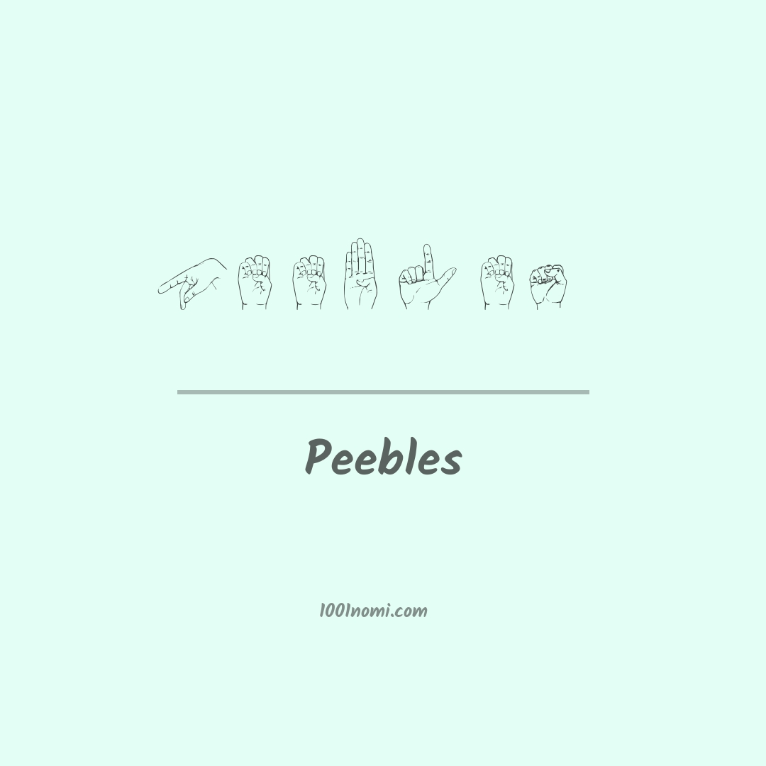 Peebles nella lingua dei segni