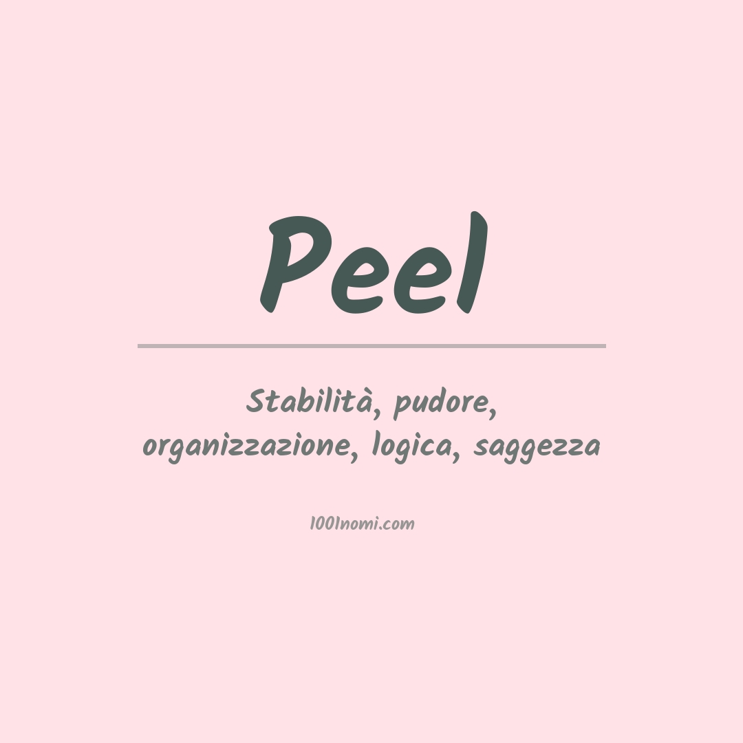 Significato del nome Peel