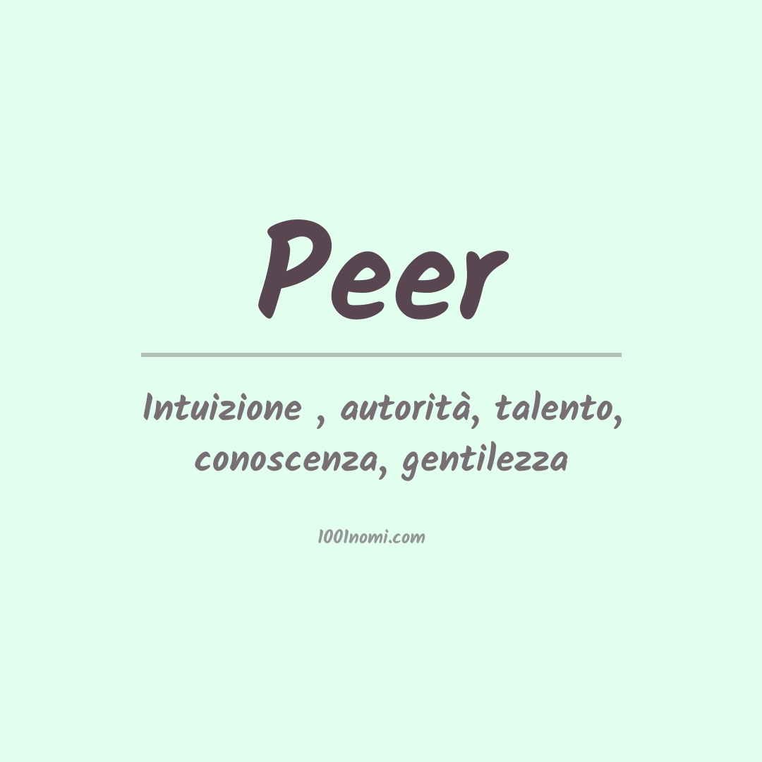 Significato del nome Peer