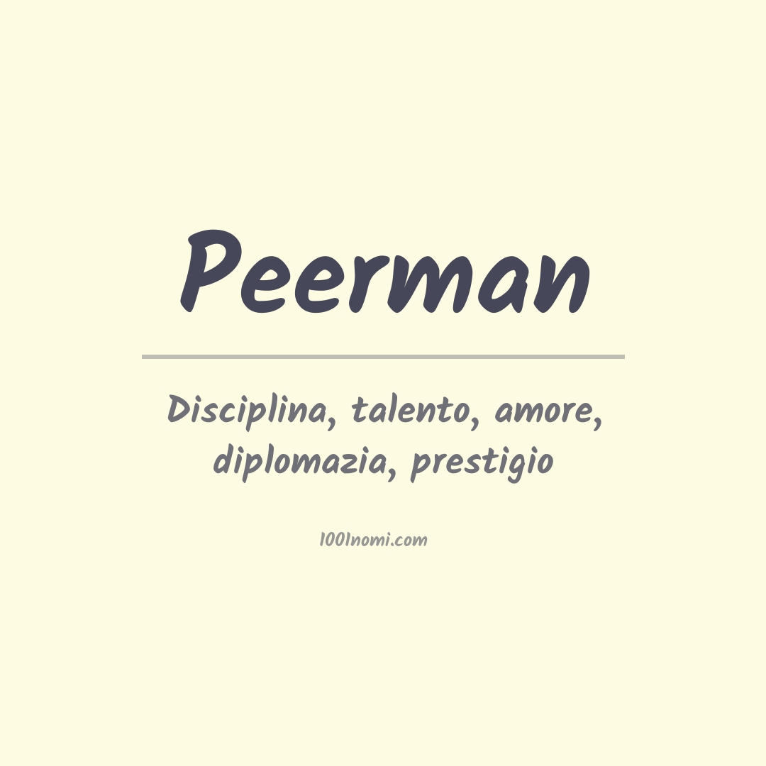 Significato del nome Peerman