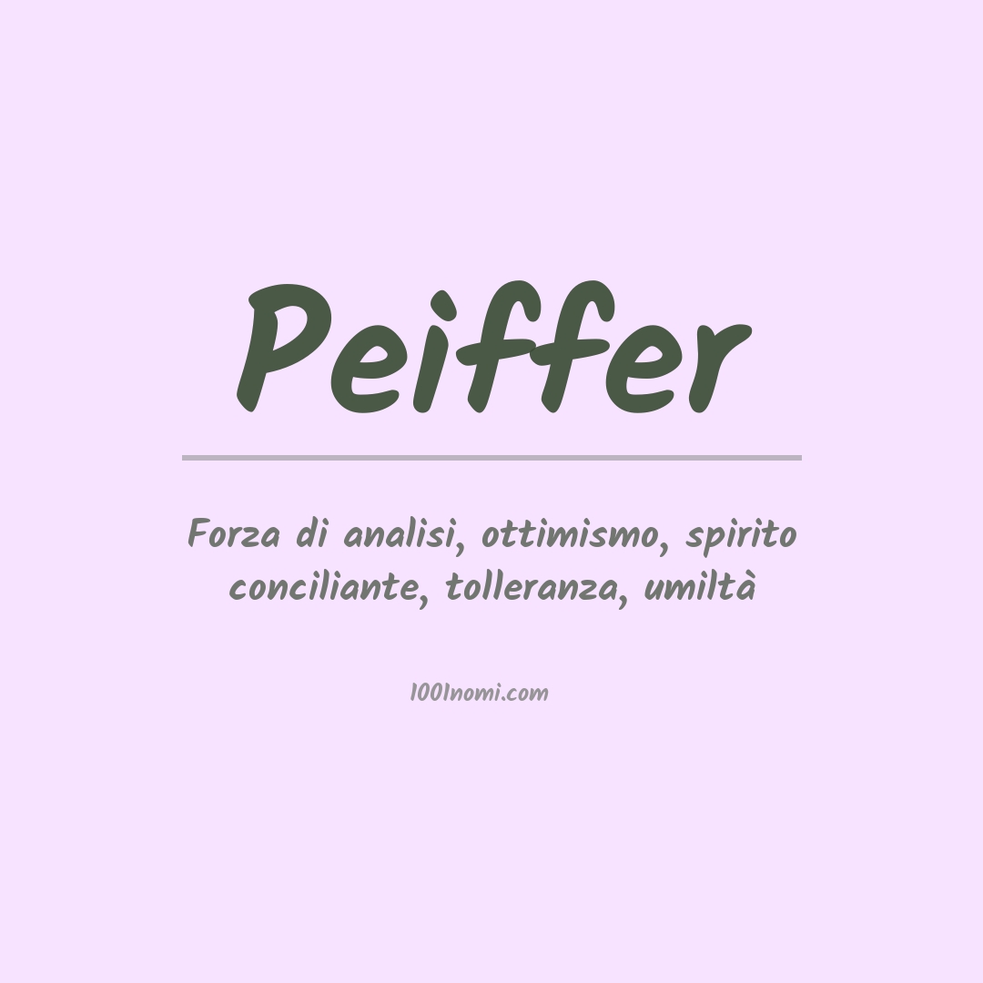 Significato del nome Peiffer