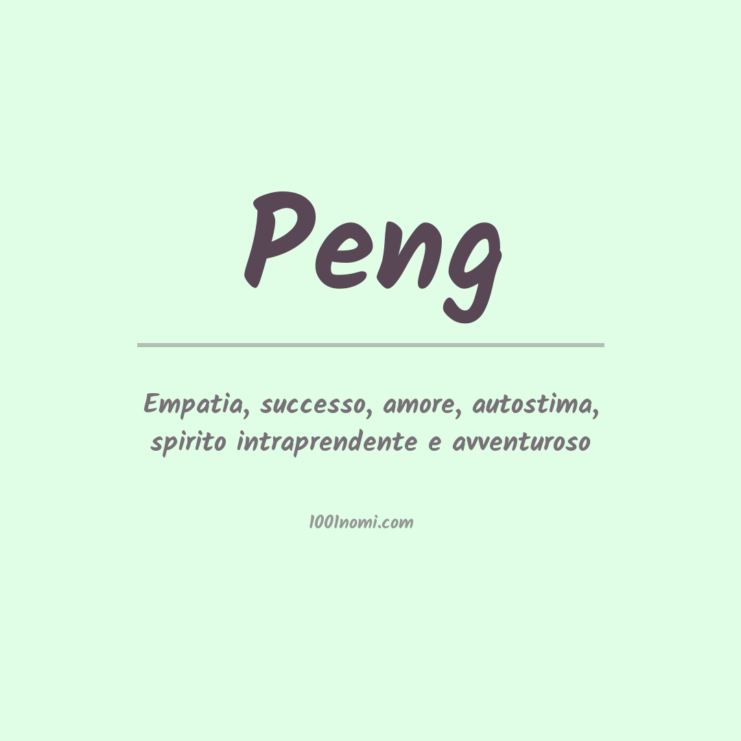 Significato del nome Peng