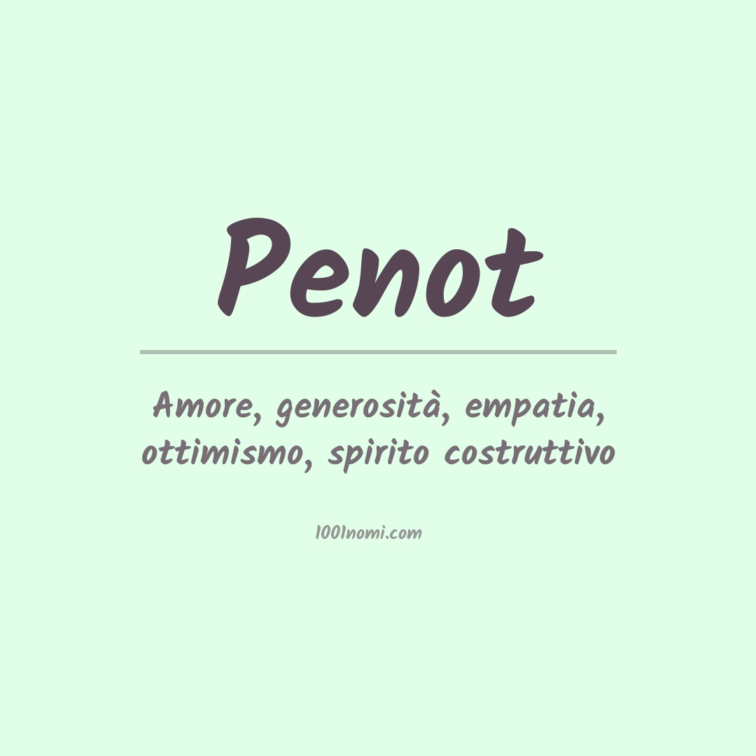 Significato del nome Penot Significato del nome Penot