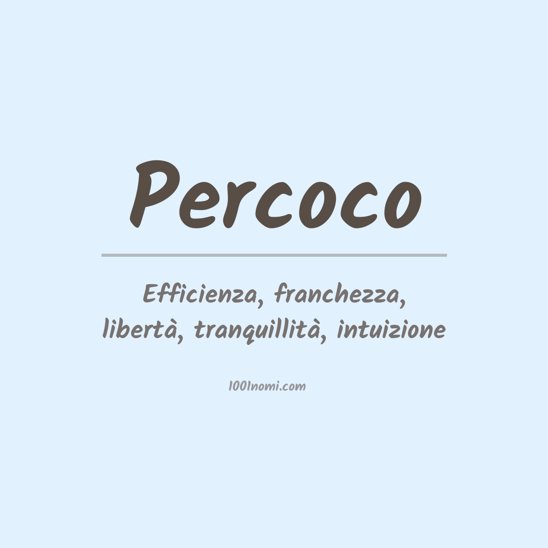 Significato del nome Percoco