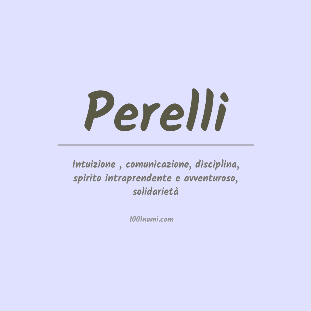 Significato del nome Perelli