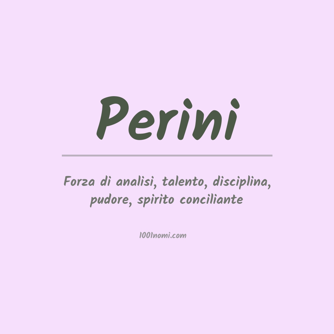 Significato del nome Perini