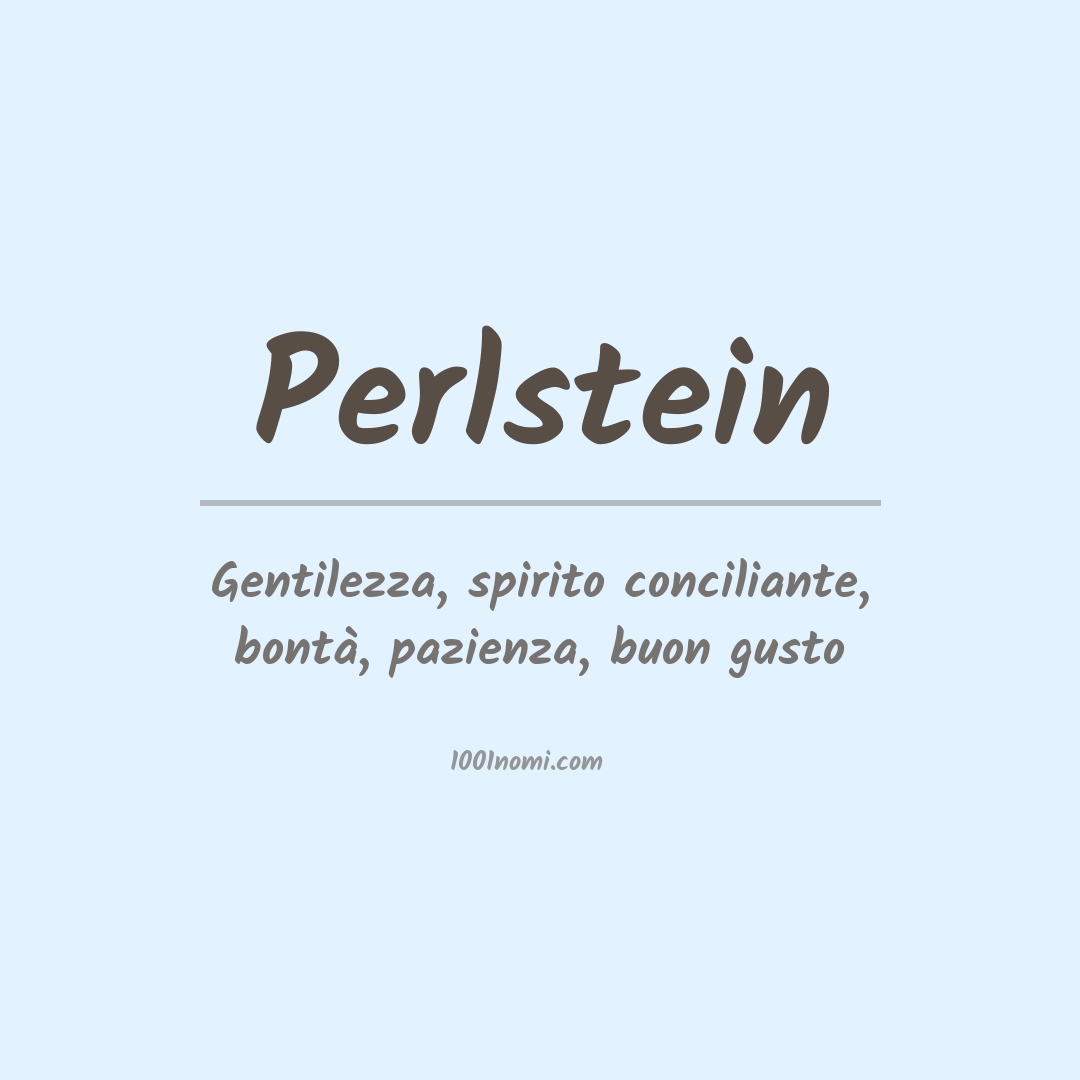 Significato del nome Perlstein