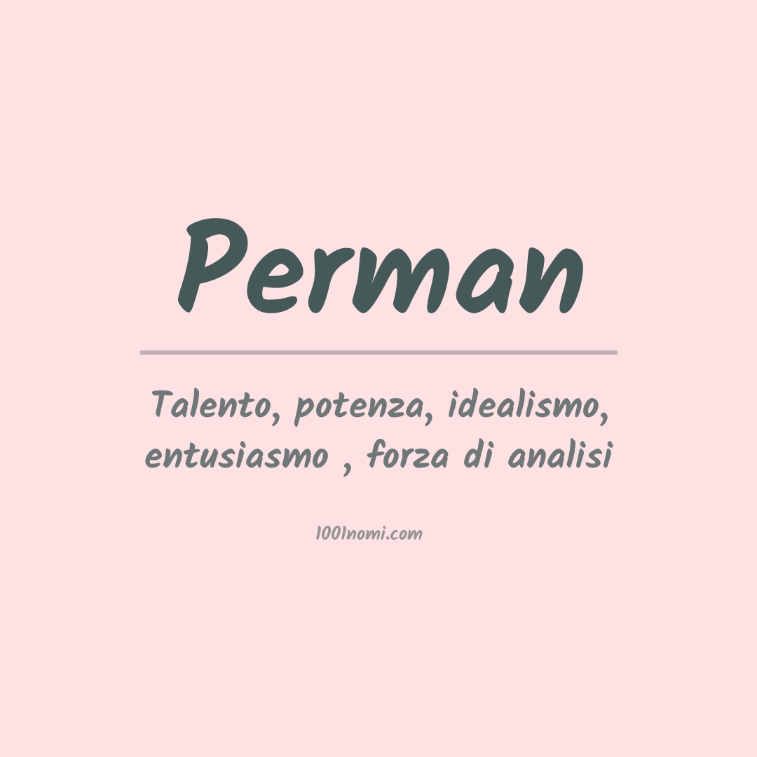 Significato del nome Perman