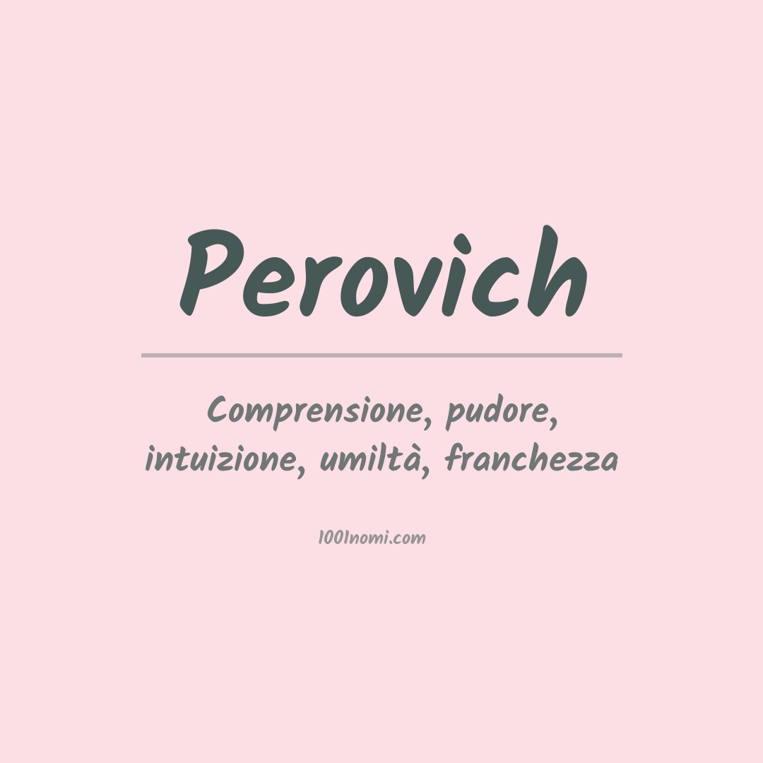 Significato del nome Perovich