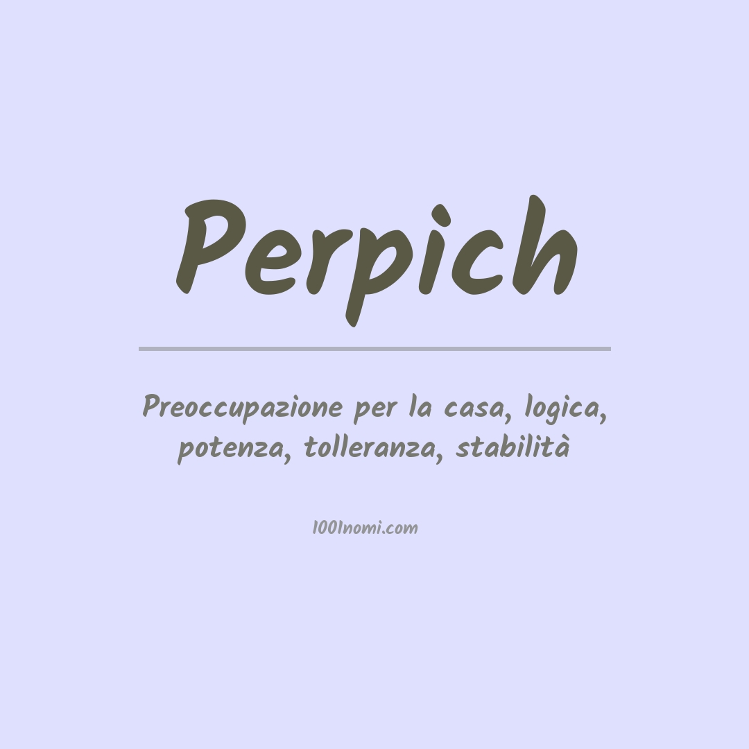 Significato del nome Perpich