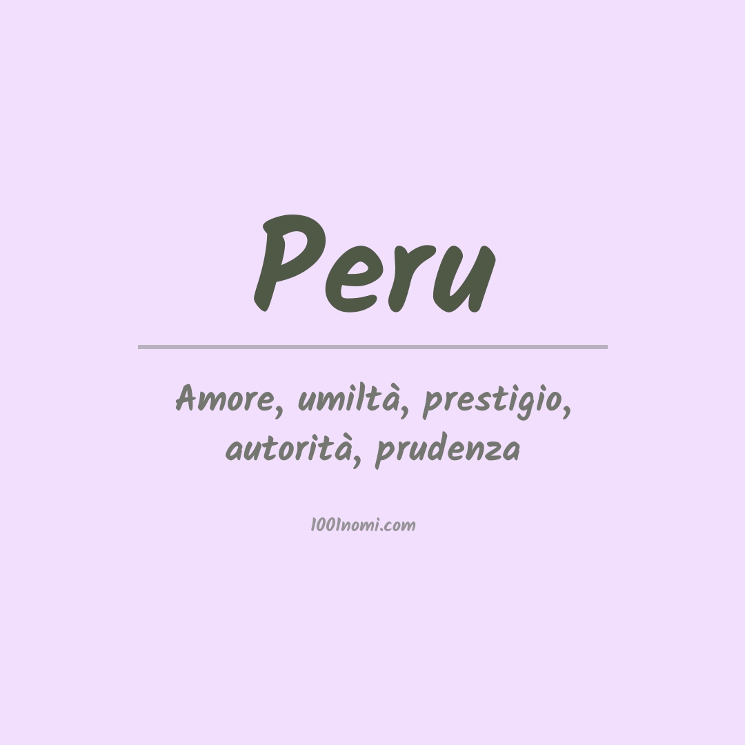 Significato del nome Peru