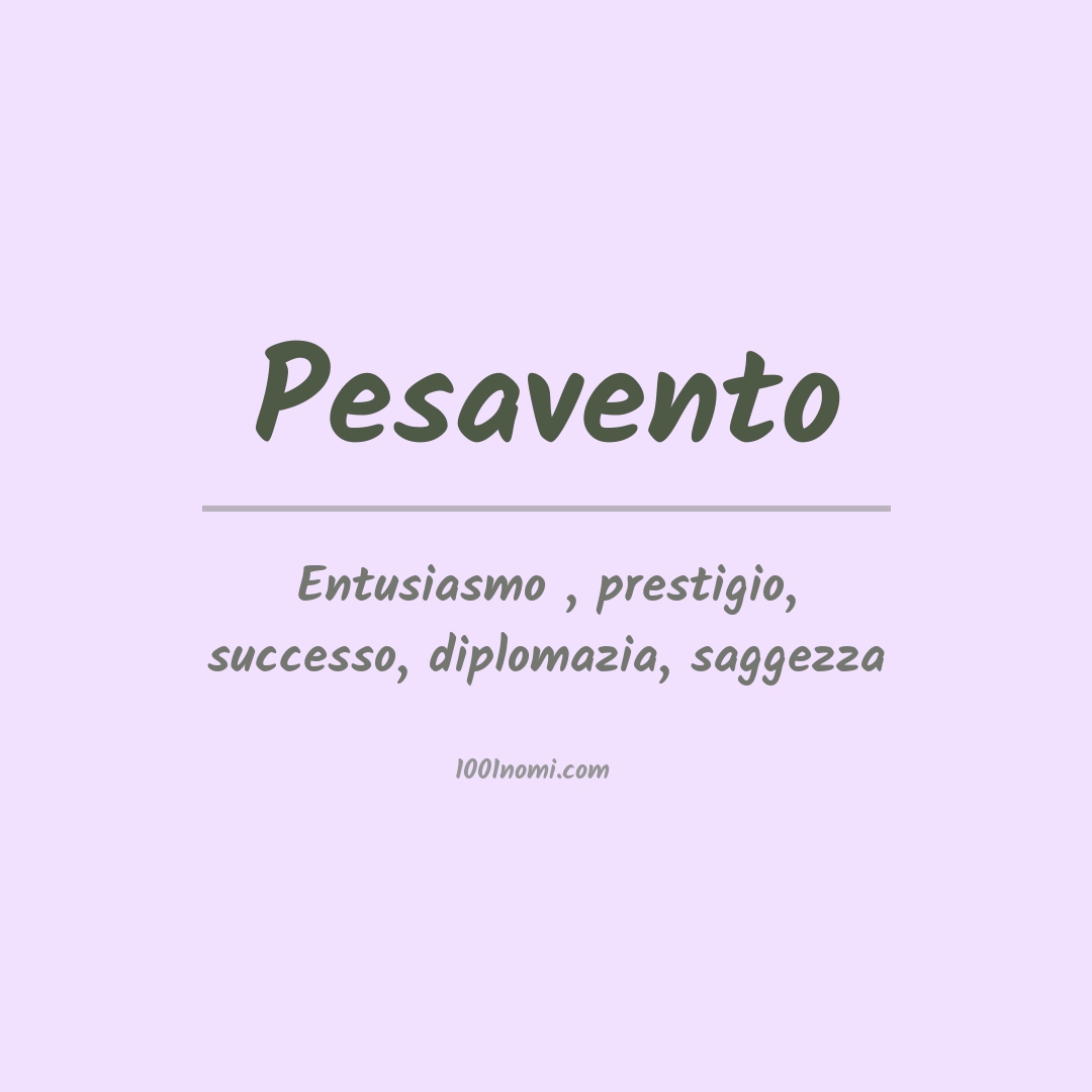 Significato del nome Pesavento