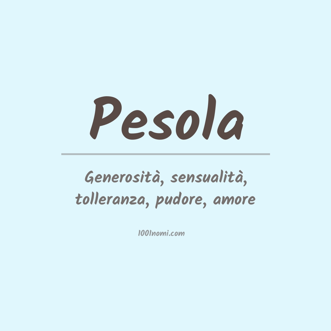 Significato del nome Pesola