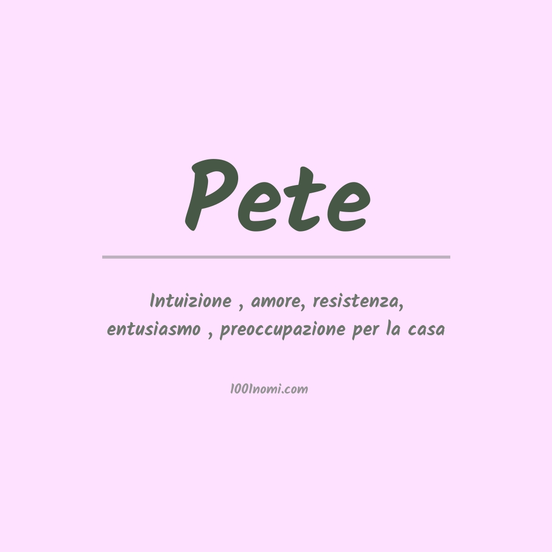 Significato del nome Pete