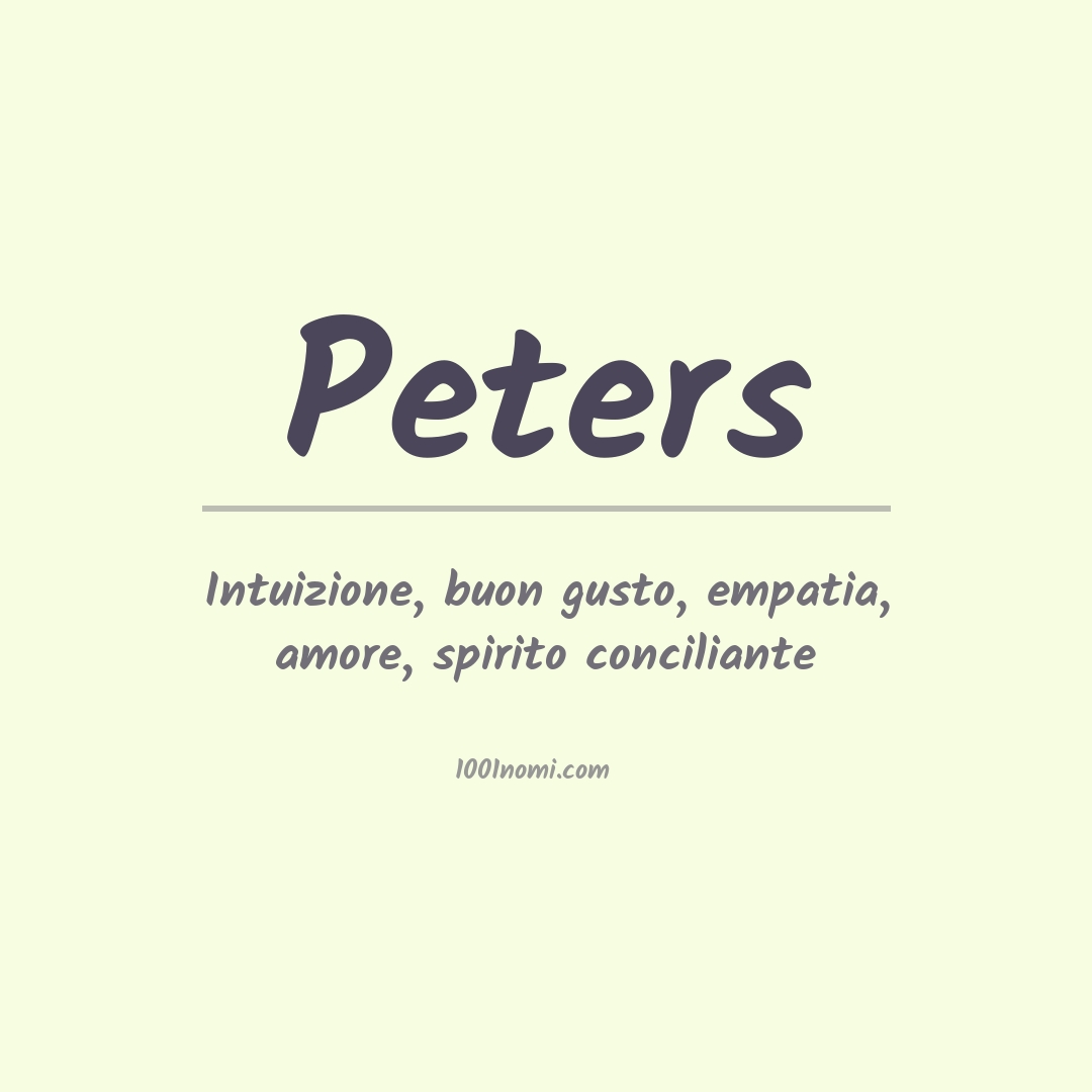 Significato del nome Peters