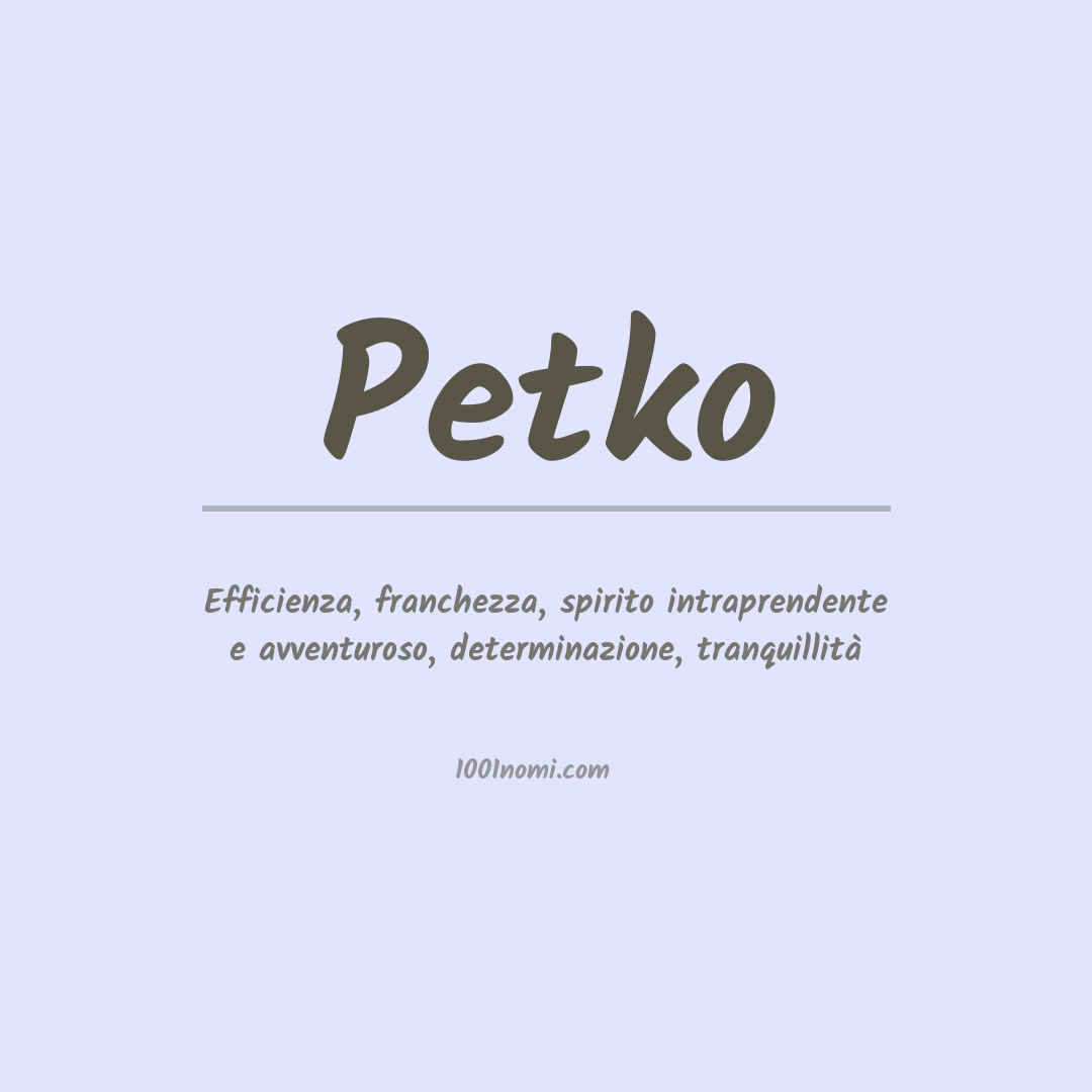 Significato del nome Petko