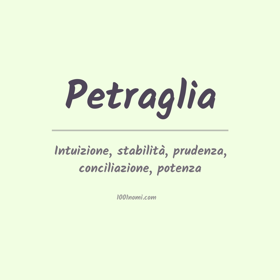 Significato del nome Petraglia